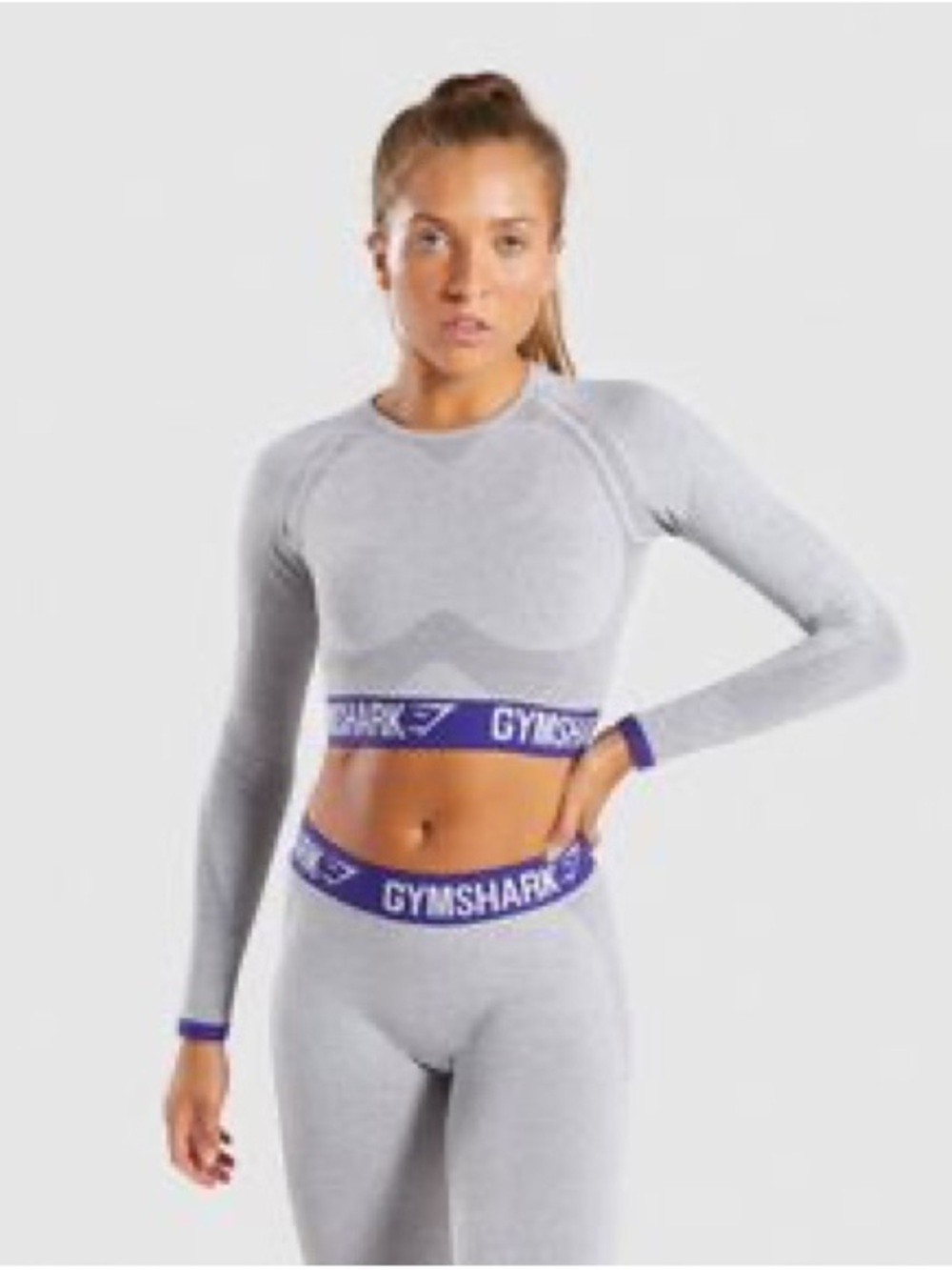 Gymshark Light Gray Seamless Work Out Set